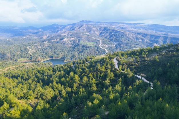 Water storage in Cyprus Arminou dam in Paphos forest