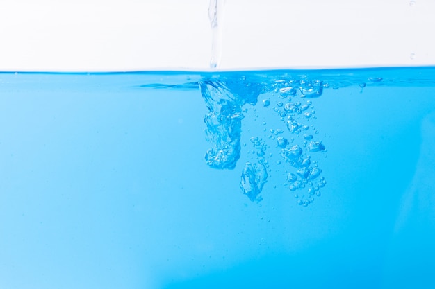 The Water surface and blue water bubbles