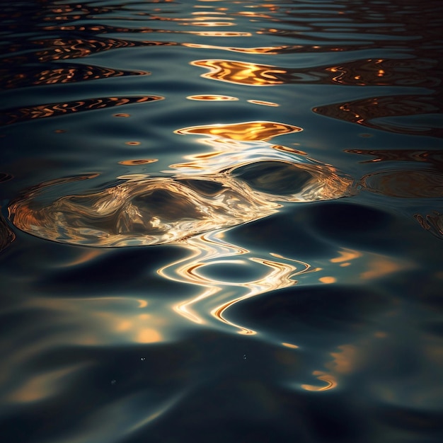 The water surface reflects sunlight