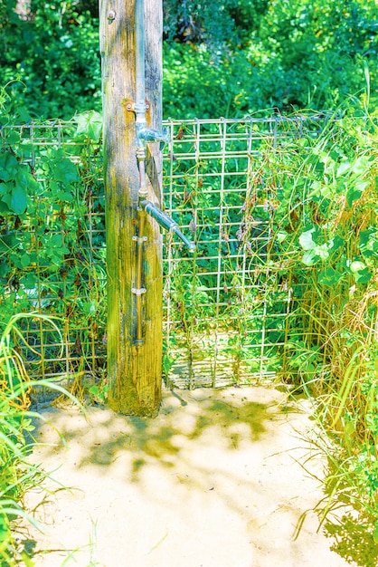 A water tap close to the beach.