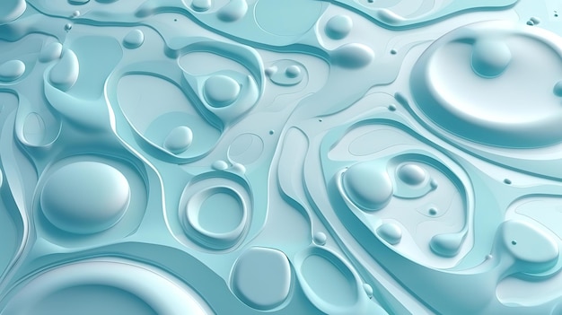 Water texture circles and bubbles on a liquid white surface Generative Ai