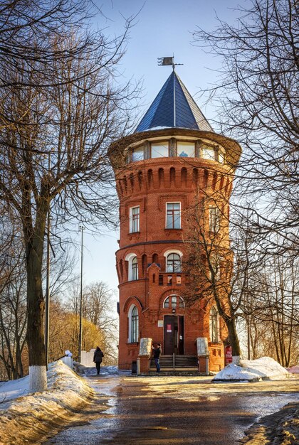 Water tower in Vladimir on a sunny winter day