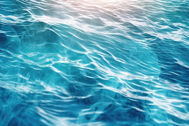 Water waves in a pool with the sun shining on the water