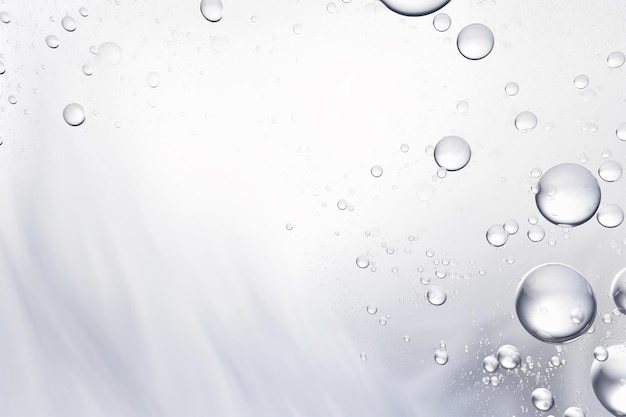 Water with many small bubbles on white background