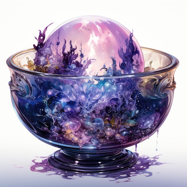 Waterco Bowl Of Beauty White Background illustration Generative Ai