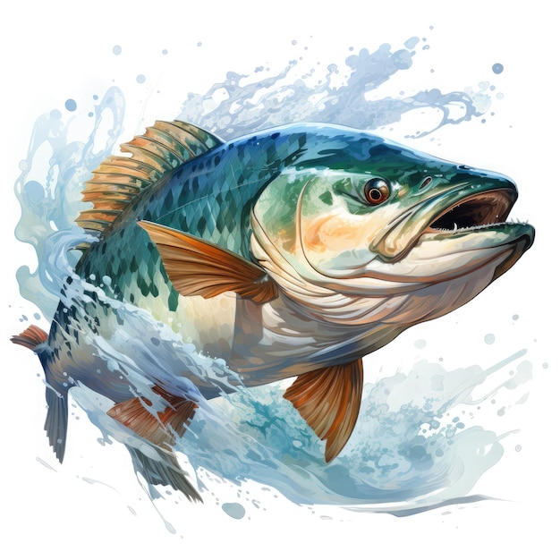 Waterco Hook Line Sinker Expeditions white background illustration Generative Ai