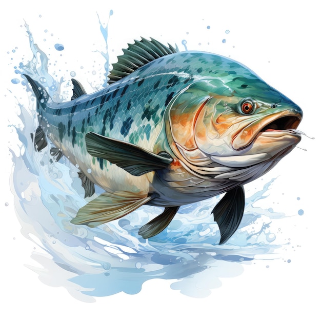 Waterco Hook Line Sinker Expeditions white background illustration Generative Ai