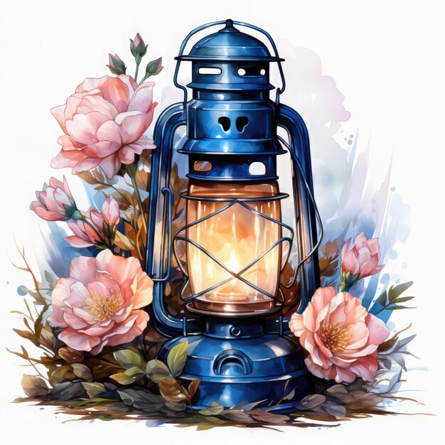 Photo waterco lanterns fantasy clipart illustration generative ai