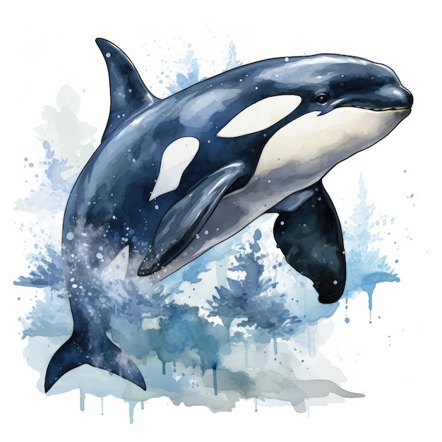 Waterco Orca Clipart illustration Generative Ai