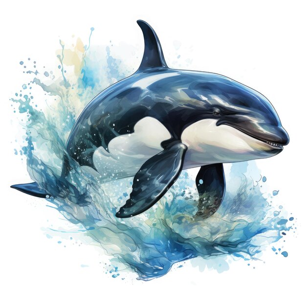 Waterco Orca Clipart illustration Generative Ai