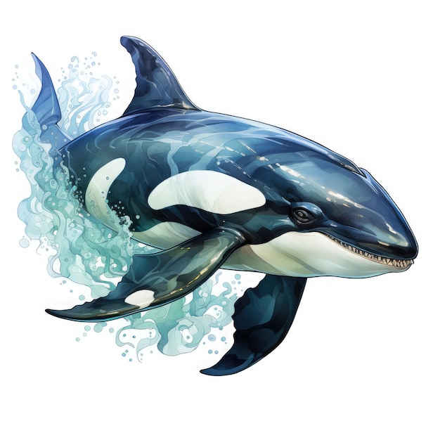 Waterco Orca Clipart illustration Generative Ai