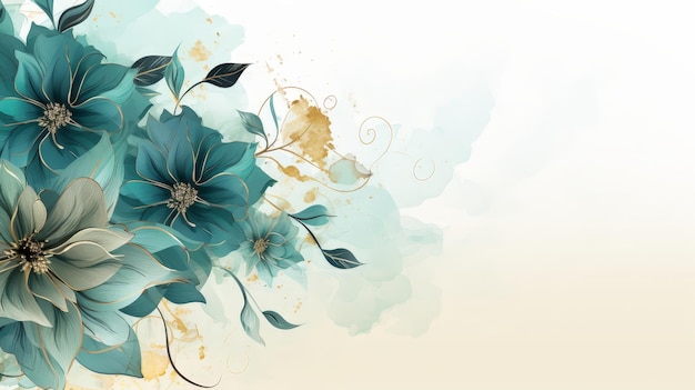 Watercolor abstract floral background