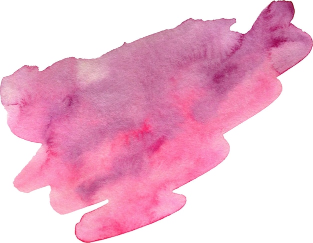 Watercolor abstract pink splash on white background colorful splash on the paper hand drawn illustra