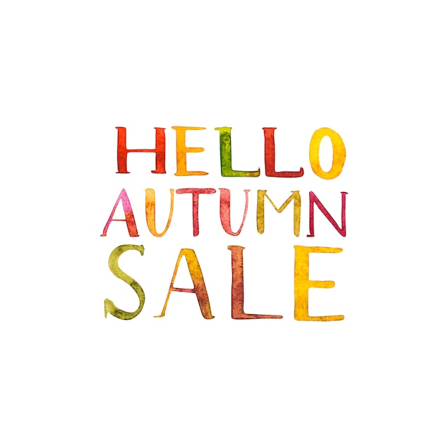 Watercolor autumn foliage watercolor sale banner.