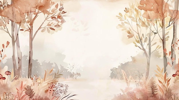 Watercolor Autumn Landscape