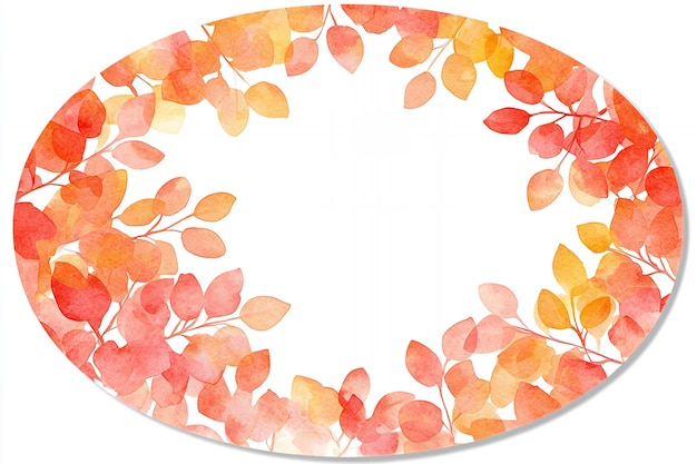 Photo watercolor autumn leaves wreath border