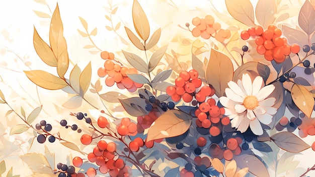 Watercolor autumn pattern