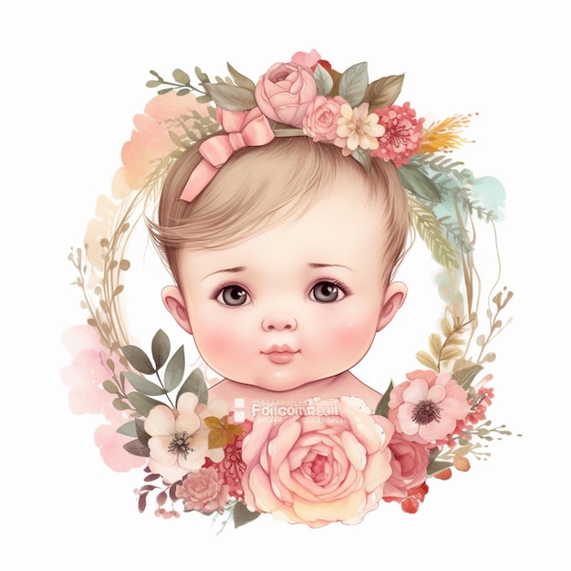 watercolor baby girl sublimation