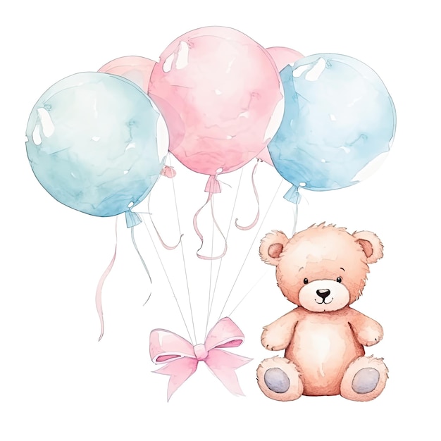 Watercolor baby shower background Illustration AI GenerativexA