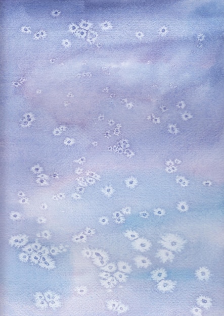 Watercolor background. Blue and purple texture watercolor backdrop with spots. Like a night sky.