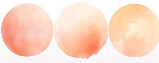 Photo watercolor background in shades of peach in the middle there is an empty white vector circle ar 52 v 52 job id edb339b942554df8be89e042d240d3a6