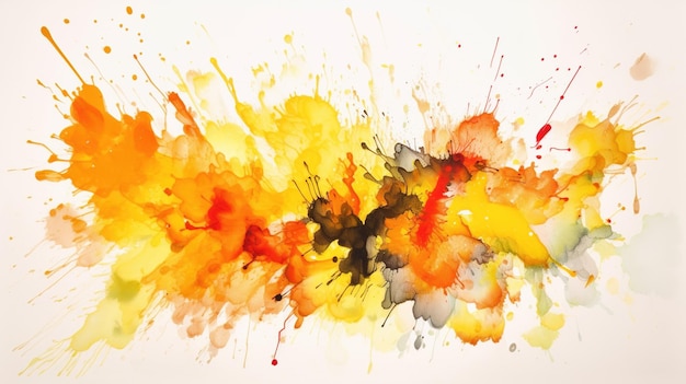 Watercolor Background with Yellow and Orange Splashes Bright and Energetic