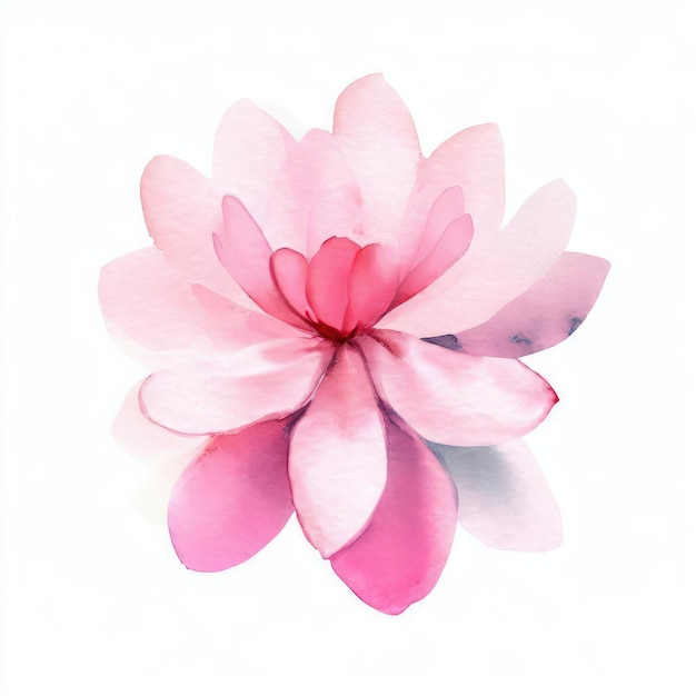 Watercolor of beautiful Flower on white background