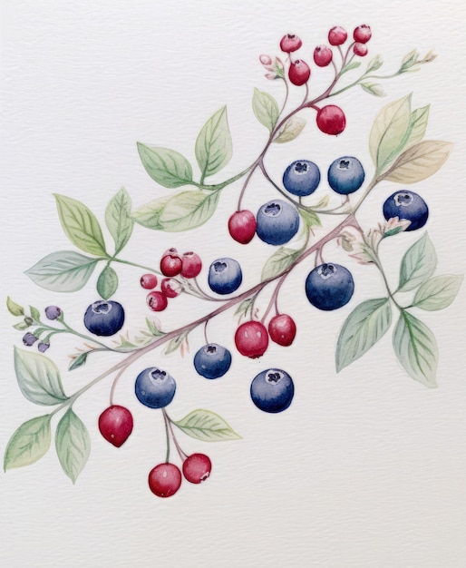 Watercolor berries card