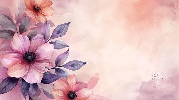 Watercolor Bloom Elegant Flower for Background