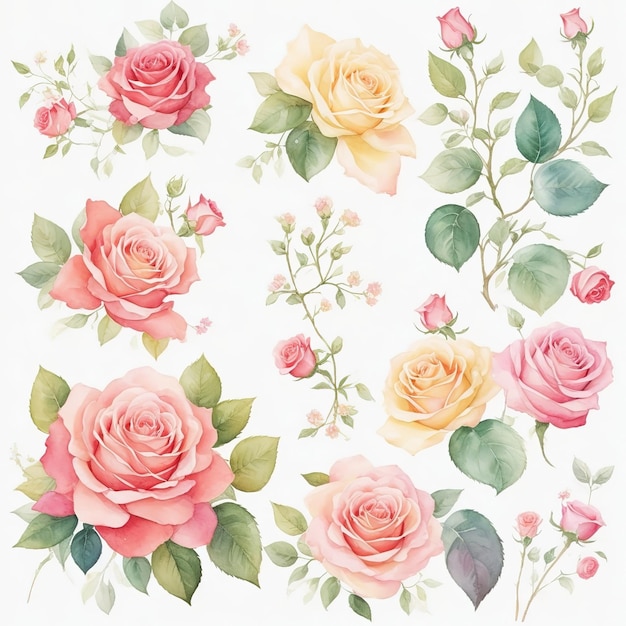 Watercolor Blooms Captivating Flowers in Vivid Color