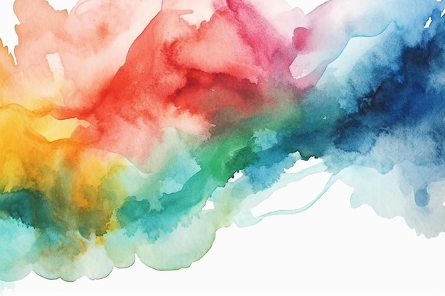 Watercolor Border Isolated on White Artistic Background Generative AI