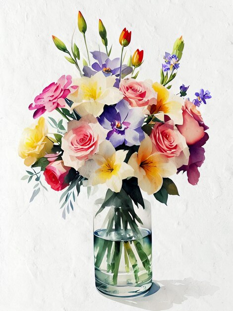 Watercolor Bouquet Painting Artistic Illustration