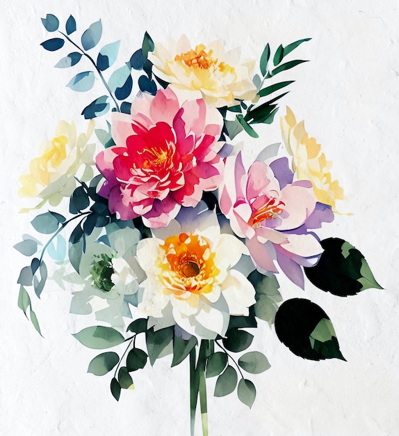 Watercolor Bouquet Painting Artistic Illustration