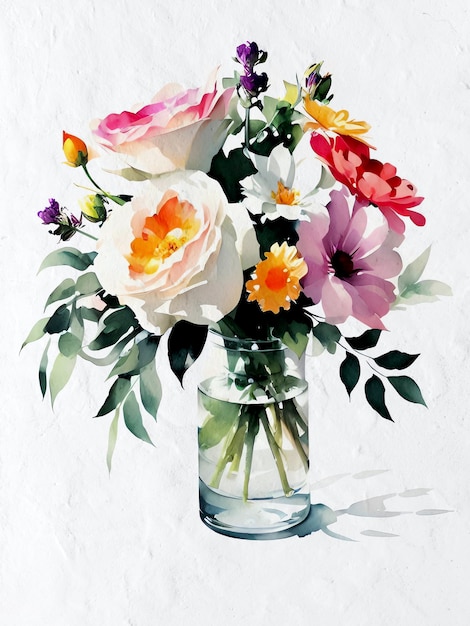 Watercolor Bouquet Painting Artistic Illustration