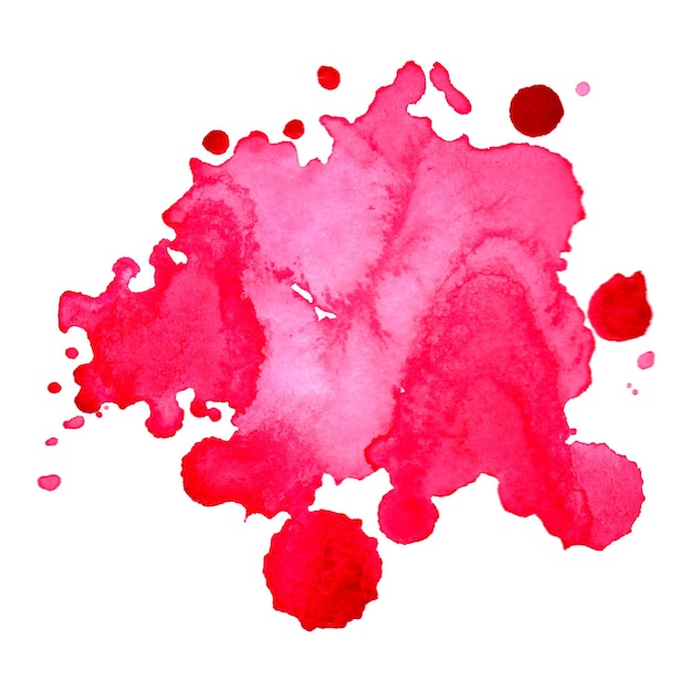 Watercolor bright pink spot blob blot isolated background