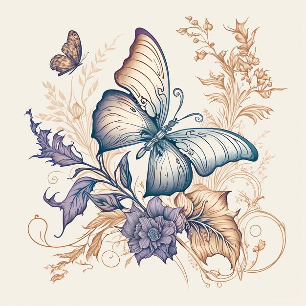 Watercolor Butterfly Design