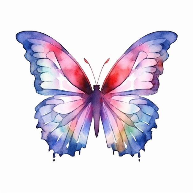 Watercolor butterfly on a white background. watercolor butterfly on a white background stock illustration