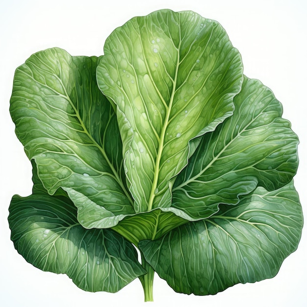 Watercolor Cabbage Clipart illustration Generative Ai