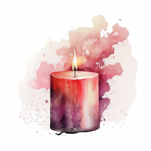 Watercolor candle Illustration AI GenerativexA