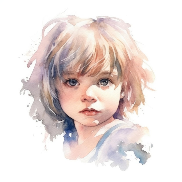 Watercolor of a child's face