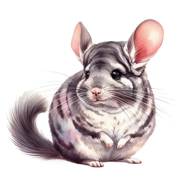 Watercolor chinchilla Clipart