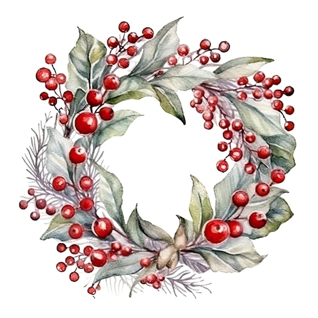 Watercolor Christmas background Illustration AI GenerativexA