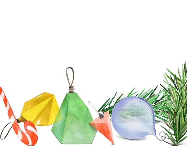 Watercolor christmas decorations.