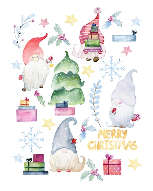 Watercolor christmas poster