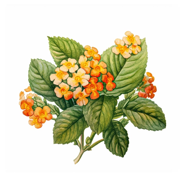 a watercolor clip art oriniture Lantana