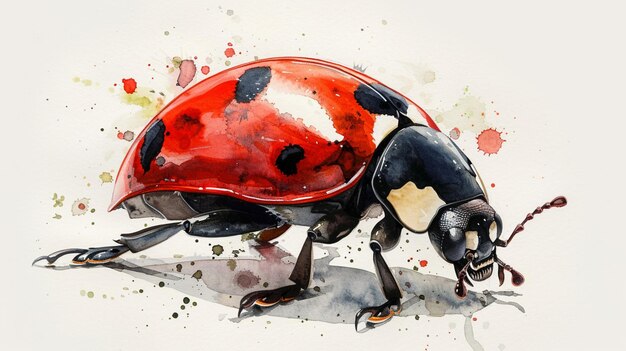 watercolor clipart design of a ladybug