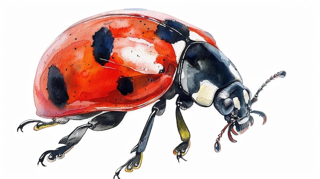 watercolor clipart design of a ladybug