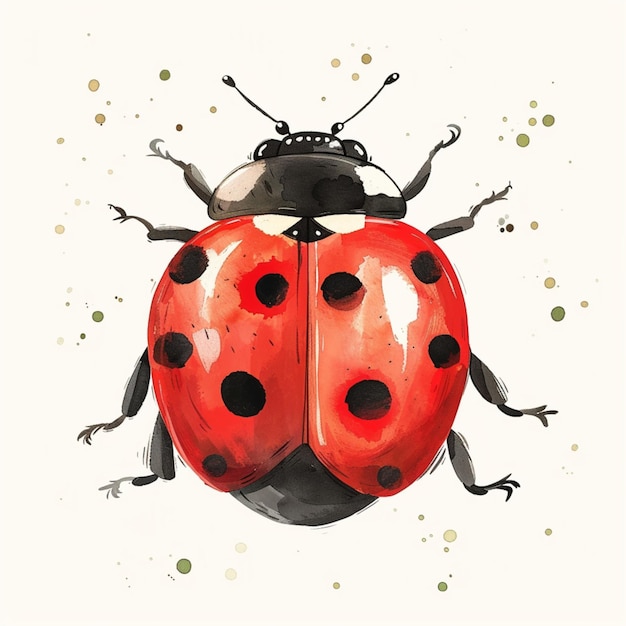 watercolor clipart design of a ladybug