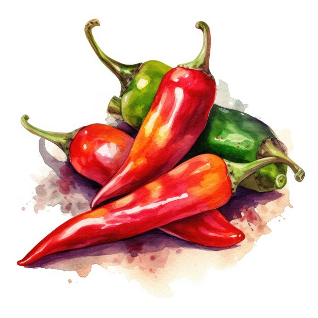 Watercolor Clipart Mouthwatering Chile