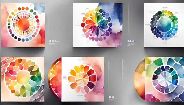 Photo watercolor color wheel